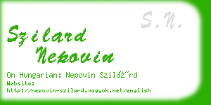 szilard nepovin business card